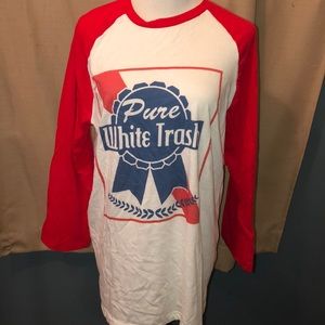 PBR “Pure White Trash” 3/4 sleeve shirt